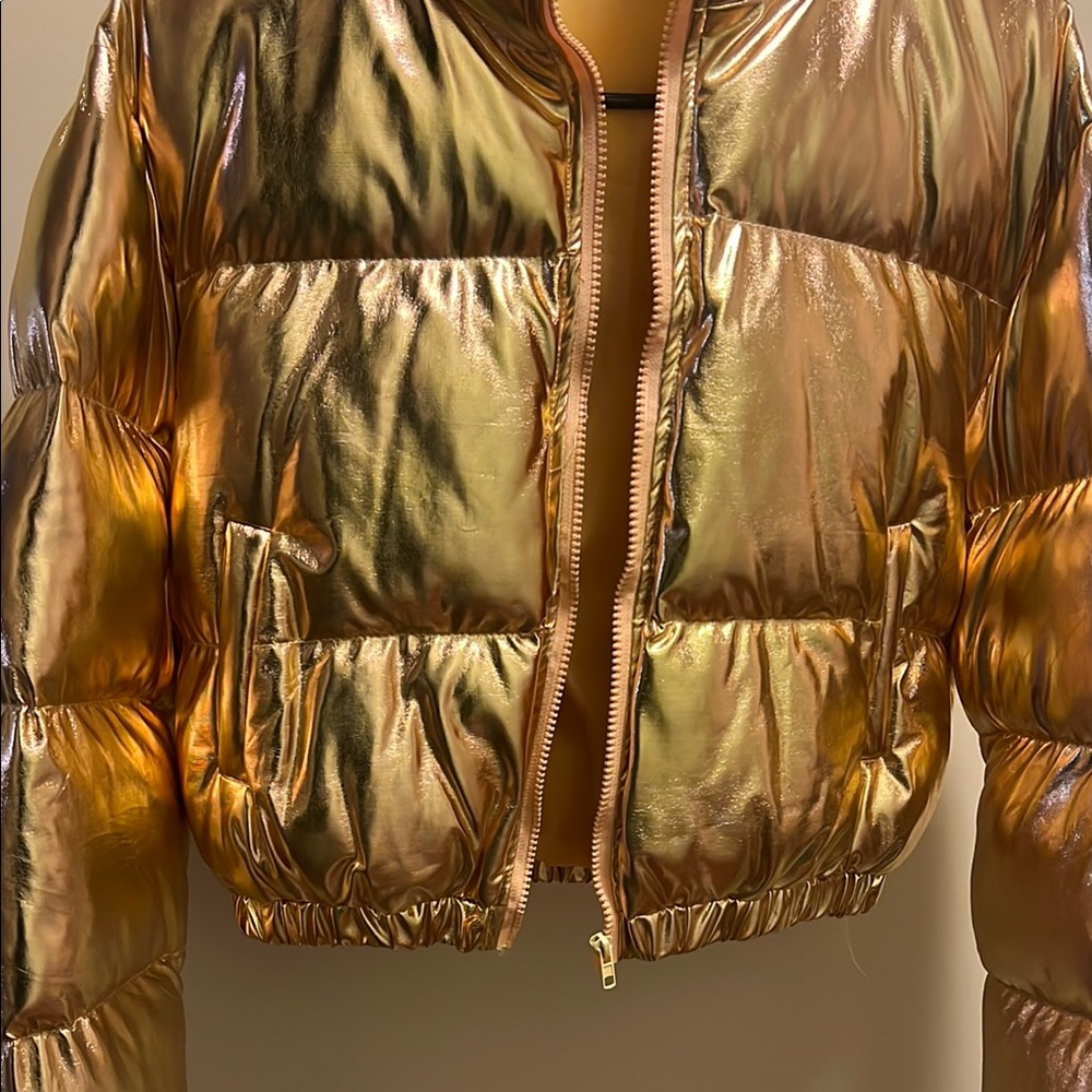 Metallic Gold Puffer Jacket